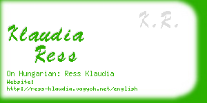 klaudia ress business card